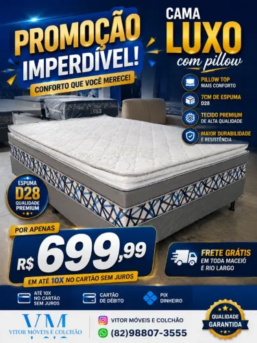 OFERTA DE CAMA LUXO COM PILLOW CASAL