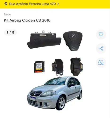 KIT AIRBAG CITROËN C3 2010