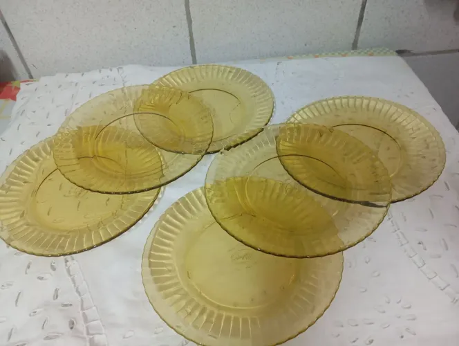 6 pratos rasos Colorex ambar
