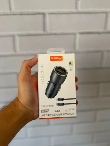 Carregador para Carro AGOLD | Com entradas USB-C e USB - Entregamos em Fortaleza!