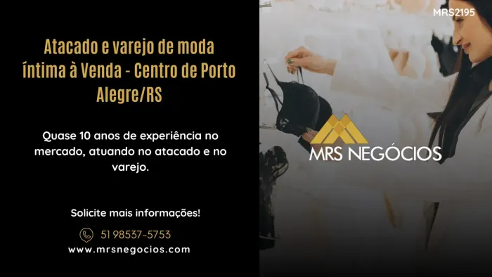 Atacado e varejo de moda íntima à Venda - Centro de Porto Alegre/RS