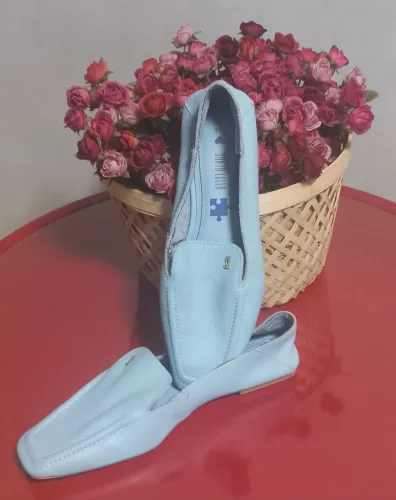 Sapato Mocassim azul claro