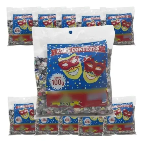 LOTE DE CONFETE DE CARNAVAL | 20 PACOTES | 2 KG | NOVO | PARA REVENDA