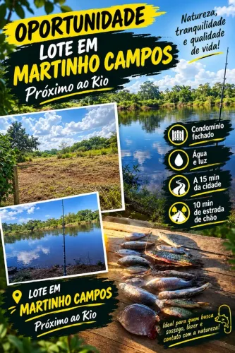 Lote Próximo ao Rio em Martinho Campos - Condomínio Fechado