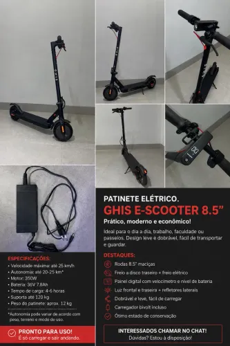 ? PATINETE ELÉTRICO GHIS E-SCOOTER 8.5?