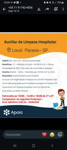 Auxiliar de limpeza