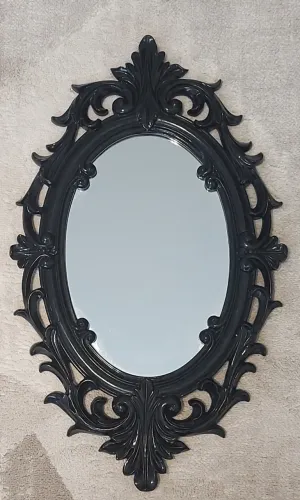 Espelho Decorativo Formato Oval Preto