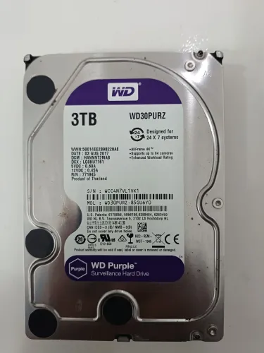 Hd wd Purple 3tb cftv dvr nvr cpu