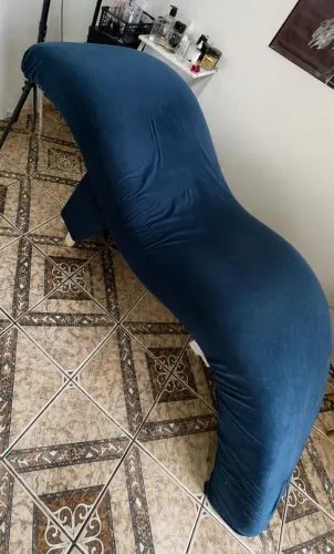 Maca estética para extensão de cílios estofada Suede Azul Marinho + Mocho