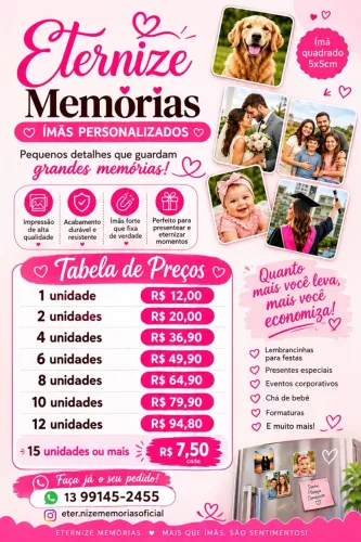 Ímãs personalizados de geladeira