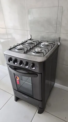 FOGÃO DE 4 BOCAS DISPONÍVEL PINTADO NA COR GRAFITE ESCURO