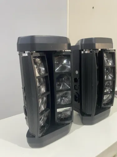 Kit 2 Mini Moving Spider Beam 8 Leds De 5w Rgbw Strobo Dmx