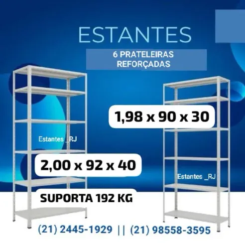 Estantes de Aço 6 Prateleiras Reforçadas