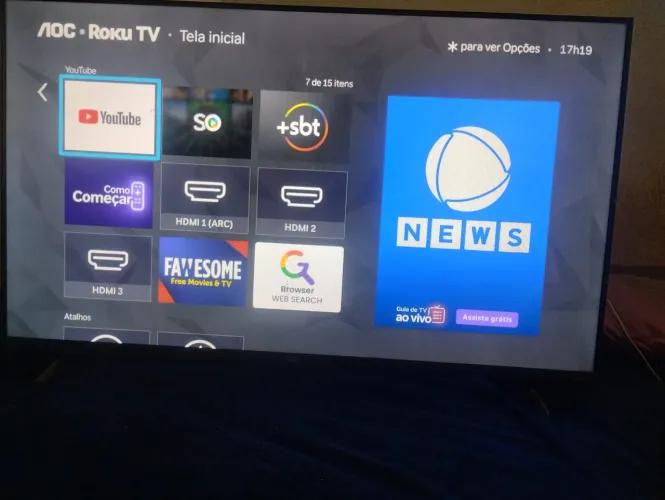 Smartv 43 polegadas semi nova.