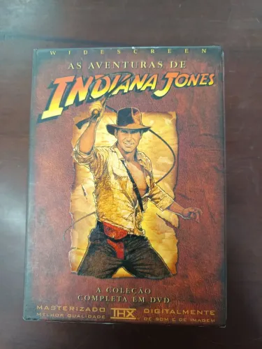 Coleção antiga 4 DVDs Indiana Jones na caixa