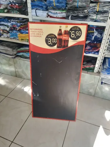 PLACA CAVALETE COCA COLA PARA RESTAURANTE, LANCHONETE E BARES