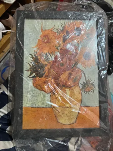 Quadro decorativo, inspirado na obra ?Girassóis? de Vincent van Gogh.