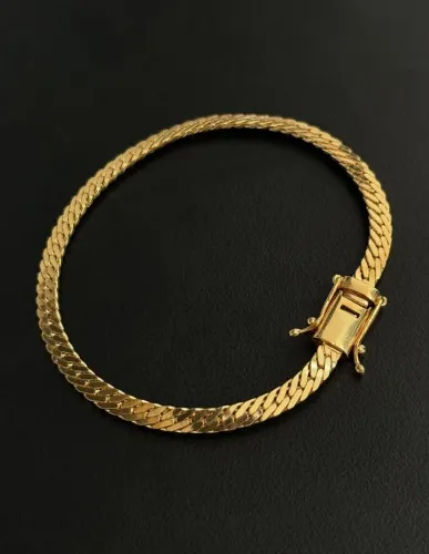 Pulseira Flat 4mm Banhada a Ouro 18K