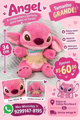 Pelúcia Angel 34cm | Lilo e Stitch 