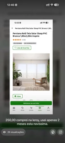 Persiana para sala/quarto Semi nova