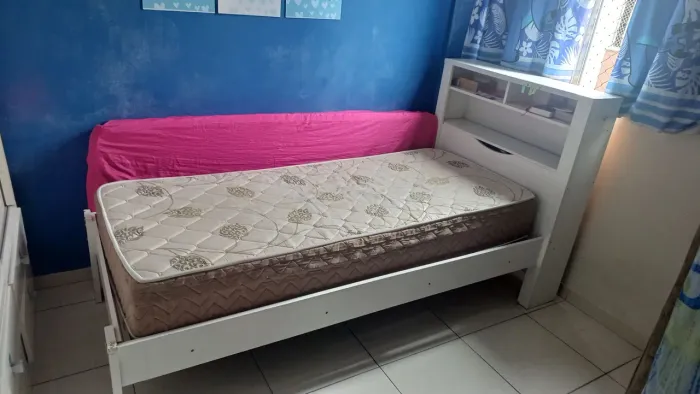 Cama Solteiro com Baú e Colchão Ortopédico D33