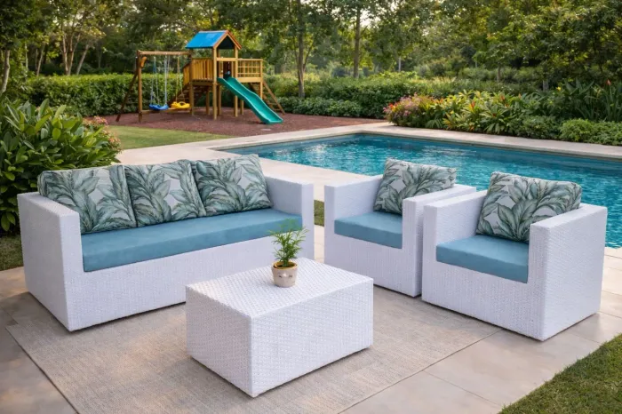 Área Gourmet Completa! Sofá 5 Lugares para Jardim e Varanda