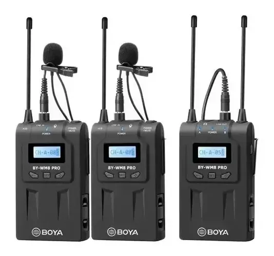 Sistema de microfones de lapela SEM FIO Boya BY-WM8 Pro K2 Condensador Omnidirecional