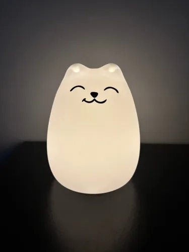 Luminária Gatinho Silicone Imaginarium Touch Troca De Cor Led RGB