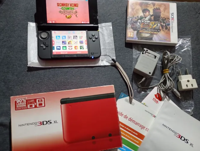 Nintendo 3DS XL desbloqueado na caixa com serial batendo iten colecionador passo cartão