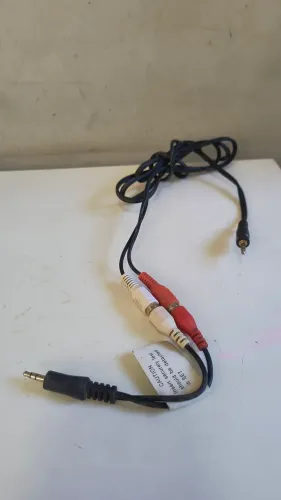 Dupla de Cabos P2 Stereo Para 2 Fêmeas Rca mais Cabo P 2 x 2 RCA