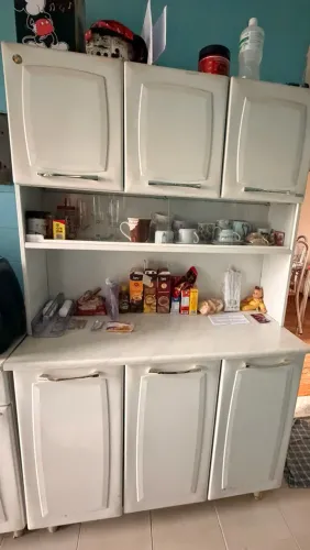 Armário / Kit de Cozinha Compacto Branco (6 Portas + Prateleira Central)