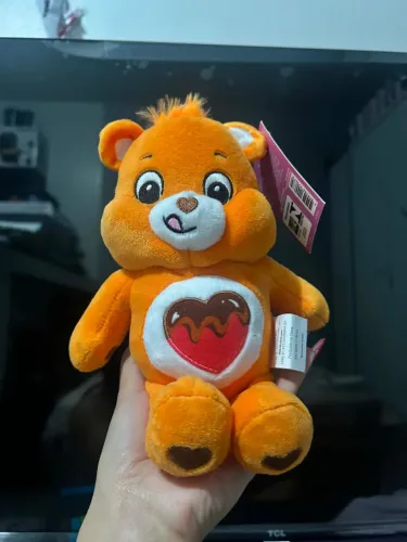 Ursinhos carinhosos laranja coração pelúcia