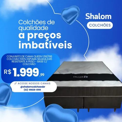 Colchão D45 e base Queen size