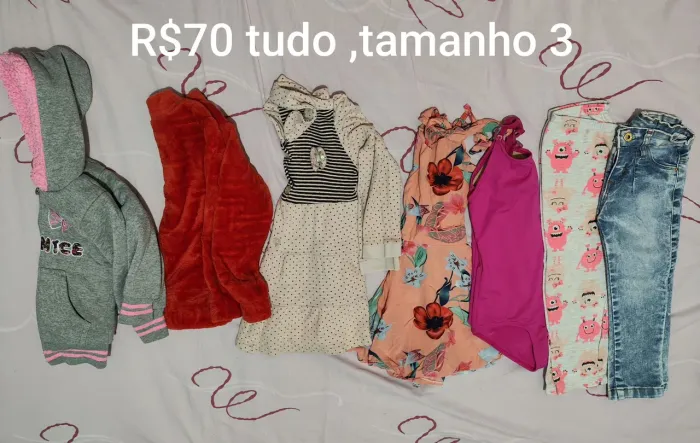 Lote de roupas e calçados infantil feminino