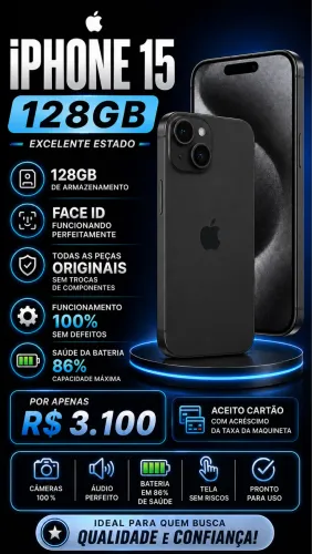 IPHONE 15 128GB sem defeitos