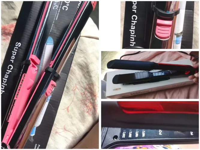 Chapinha de cabelo Super Nano Titanium Optima 240°C e chapinha de cerâmica semi novas