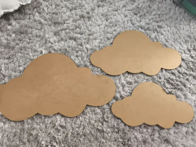 Kit Nuvens MDF - Decoração Quarto de Bebê e Festas