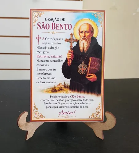 Placa em MDF São Bento medindo 10X15CM