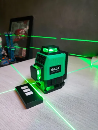 NOVO! Kit Nível Prumo Laser Verde 16 Linhas | 360°, Controle Remoto, Maleta!