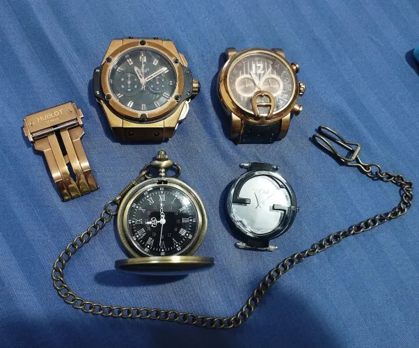 Lote Relógios pulso e bolso RPS. Gucci, Aigner, Hublot (troca de bateria e pulseira, ler).
