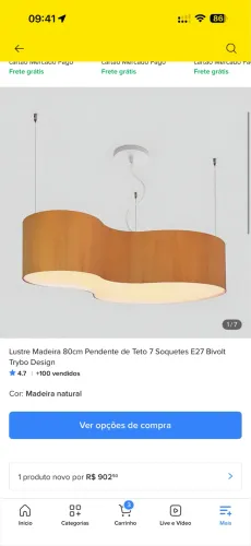 Lustre pendente 80cm