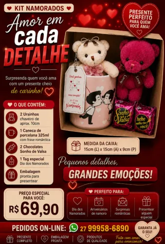 Kit namorados completo 69,90