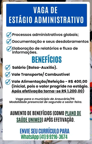 ESTÁGIO ADMINISTRATIVO - ARAUCÁRIA (EFETIVAÇÃO)