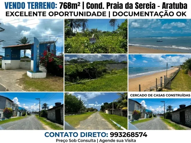 TERRENO À VENDA - 768 m² | CONDOMÍNIO PRAIA DA SEREIA - ARATUBA, VERA CRUZ/BA