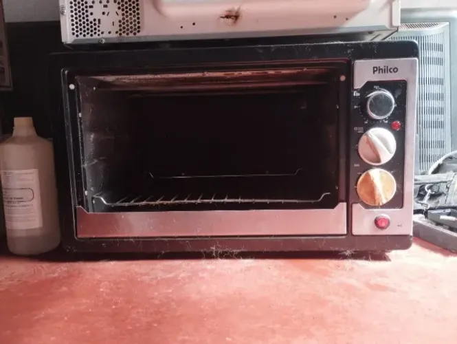 FORNO ELÉTRICO 110V FUNCIONANDO PRECISA PÔR VIDRO DA PORTA