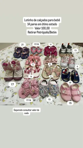 Lote sapatos de bebê 
