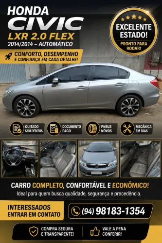 Honda Civic Sedan LXR 2.0 Flexone 16V Aut. 4P 2015
