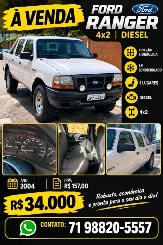 Ford Ranger XL 2.8 8V 135cv 4X2 CD TB Diesel 2004