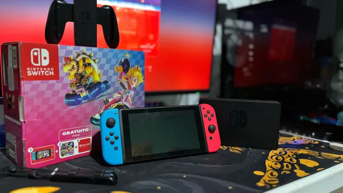 (Aceito proposta)Nintendo Switch V2 Completo na Caixa + 3 Meses Nintendo Online