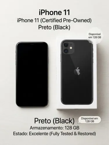 Apple iPhone 11 (128 GB) - Preto - usado